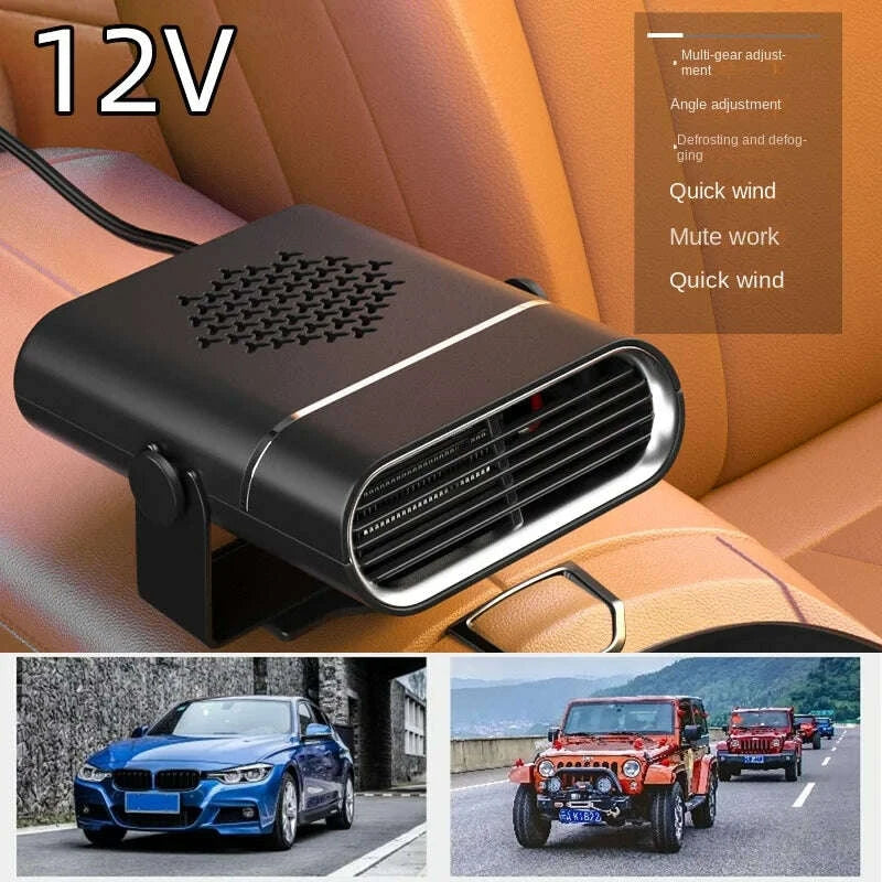 KIMLUD, 2 IN 1 Car Cooling & Heater Fan 12V 150W 24V 150W Auto Windshield Anti-Fog Electric Heating Dryer Defogging Demister Defroster, KIMLUD Womens Clothes