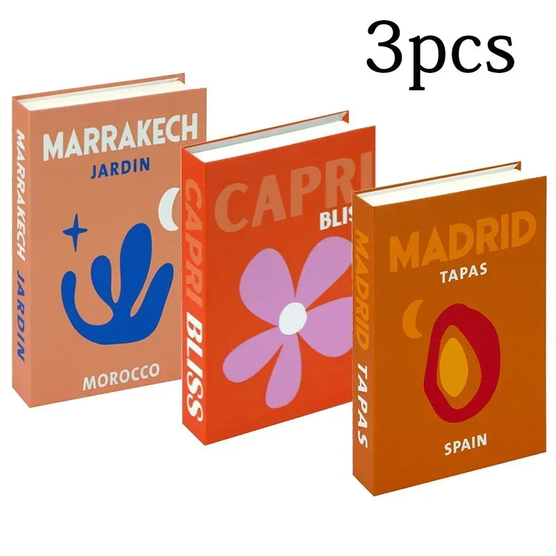 Foldable Faux Books Three-Piece Set for Couture Coffee Table Decor — Black | KIMLUD