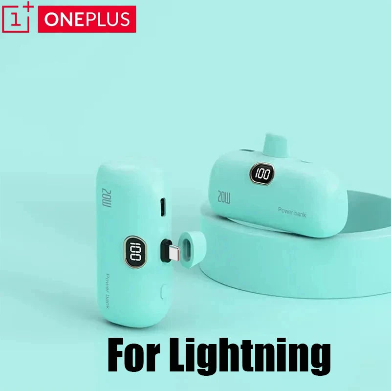 OnePlus 30000mAh Mini Portable Power Bank Capsule Mobile Power Supply Emergency External Battery Fast Charger For iPhone Xiaomi