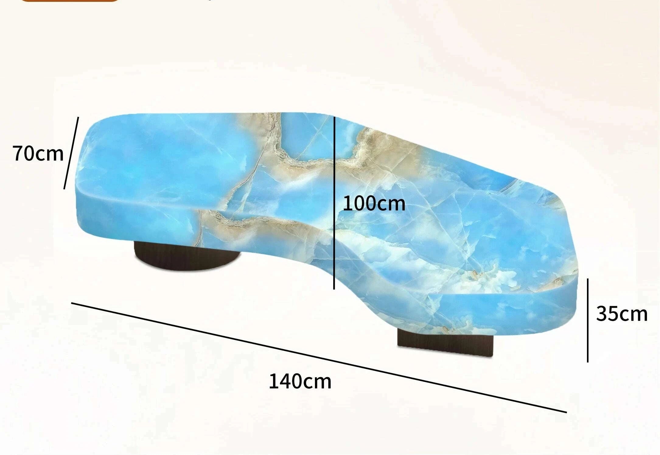 KIMLUD, Living room geometric coffee table luminous jade luxury stone white ice jade crescent moon light luxury advanced large flat, KIMLUD Womens Clothes