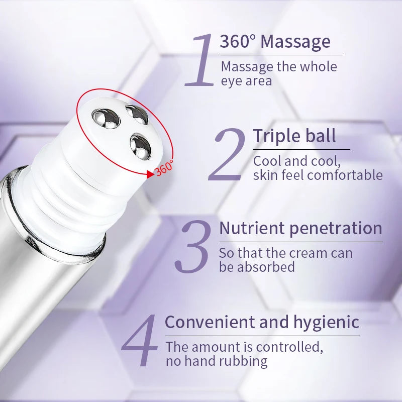 Hyaluronic Eye Cream Roller For Anti Wrinkle And Dark Circle — Clear | KIMLUD