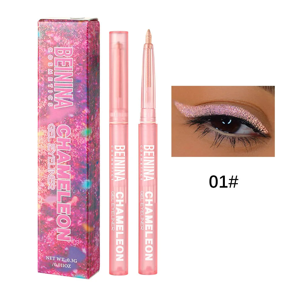 Metallic Chameleon Eyeliner Gel Pen Glitter Multicolor Effect Waterproof Quick Dry — Blue | KIMLUD