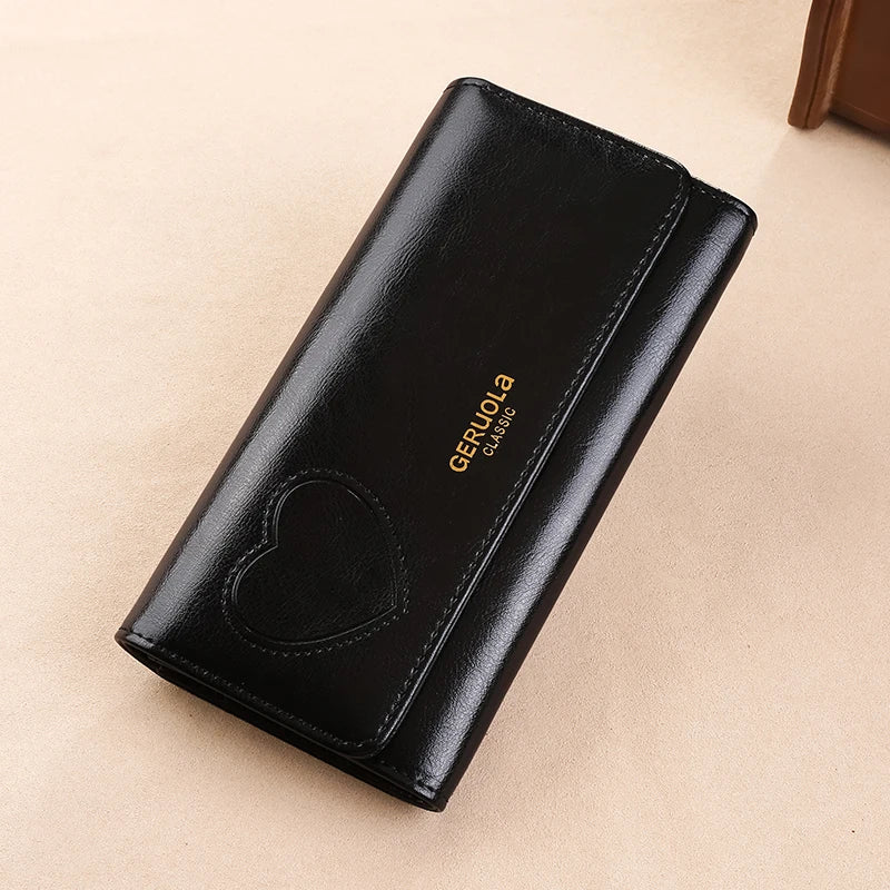 Wallet – RFID Anti-Theft – Leather Split Cow – Large Capacity | KIMLUD