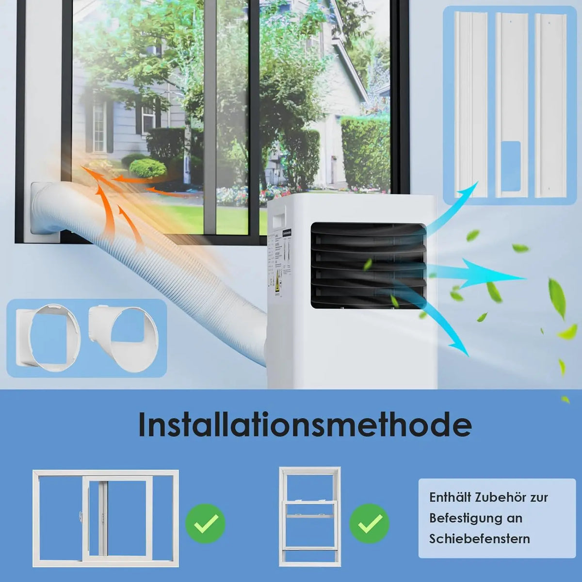 Portable Air Conditioner 9000 BTU Per Hour Dehumidifying — White | KIMLUD