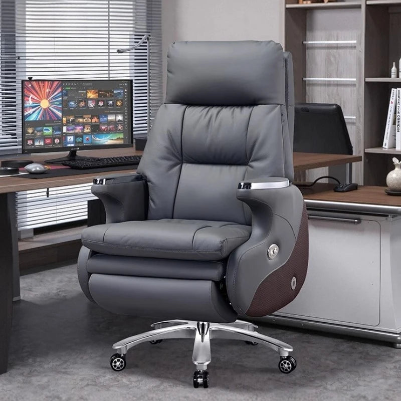 /Modern Office Chair Electric Massage Luxury Ergonomic Executive Footrest Boss Chair Comfortable Sillas De Oficina Furniture