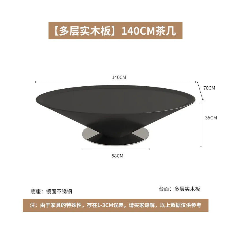 Minimalist Round Coffee Table Unique Aesthetic — White | KIMLUD