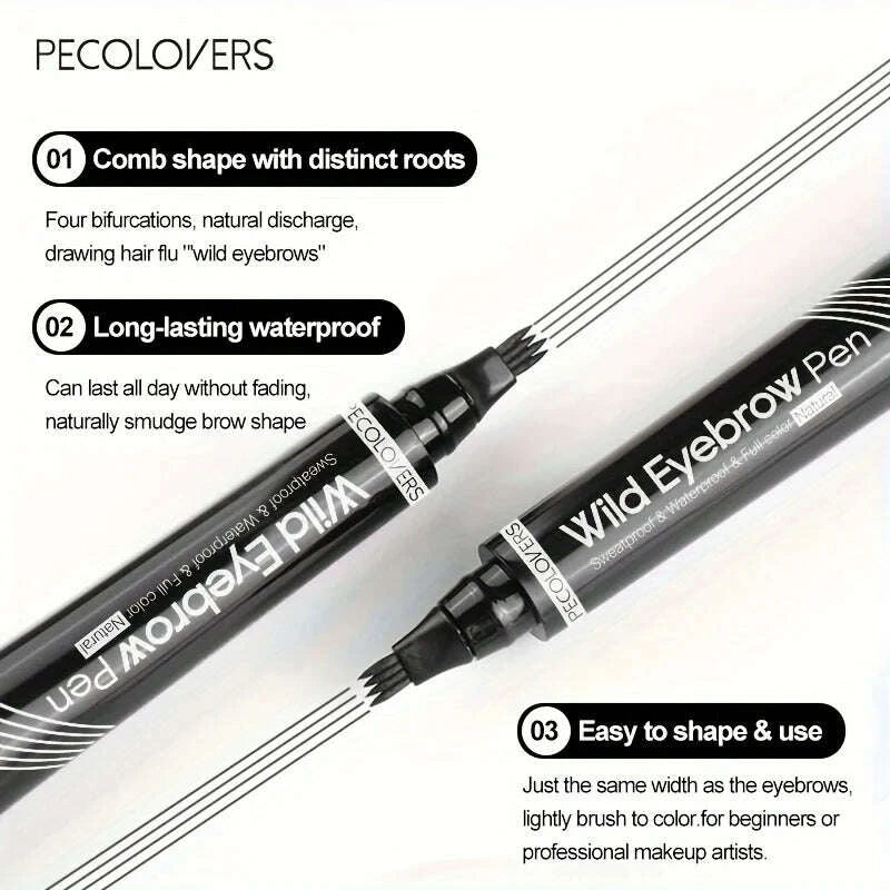 KIMLUD, 6 Colors 1pc Eyebrow Pen Waterproof 4 Split Tip Eyebrows Pen Eyebrow Tattoo Pen Waterproof Liquid Black Eyebrow Makeup Pencil, KIMLUD Womens Clothes