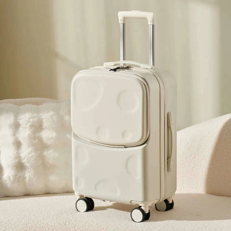 new-suitcase-front-opening-luggage-with-usb-cup-holder-girl-travel-wheeled-suitcases-18-20-26-inch-suitcase-trip-cabin-carry-onkimlud-womens-fashion-34614548