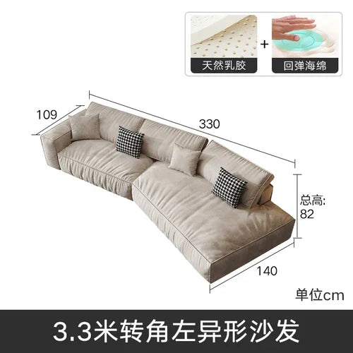 Nordic Fabric Sofa Double-Seater — Slate Blue | KIMLUD