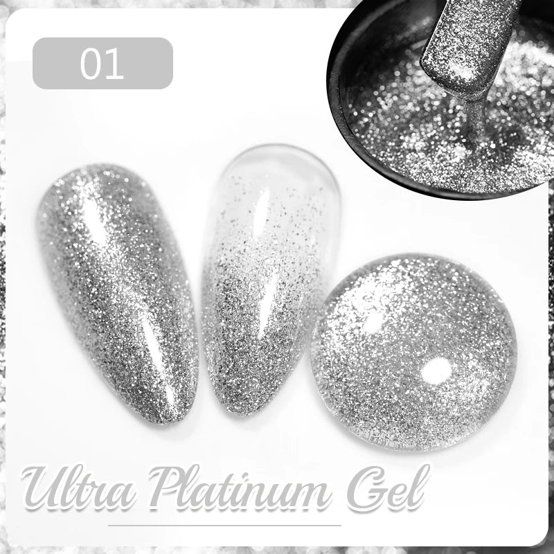 Reflective Glitter Gel Nail Polish Multidimensional Holographic Sparkle, UV-Curable Finish — Pink Lilac | KIMLUD
