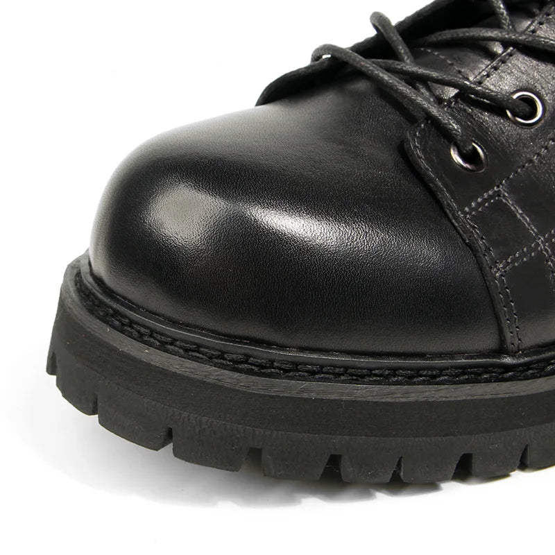 Goodyear-Welted Motorcycle Boots Rugged Heritage — Vintage Oil | KIMLUD