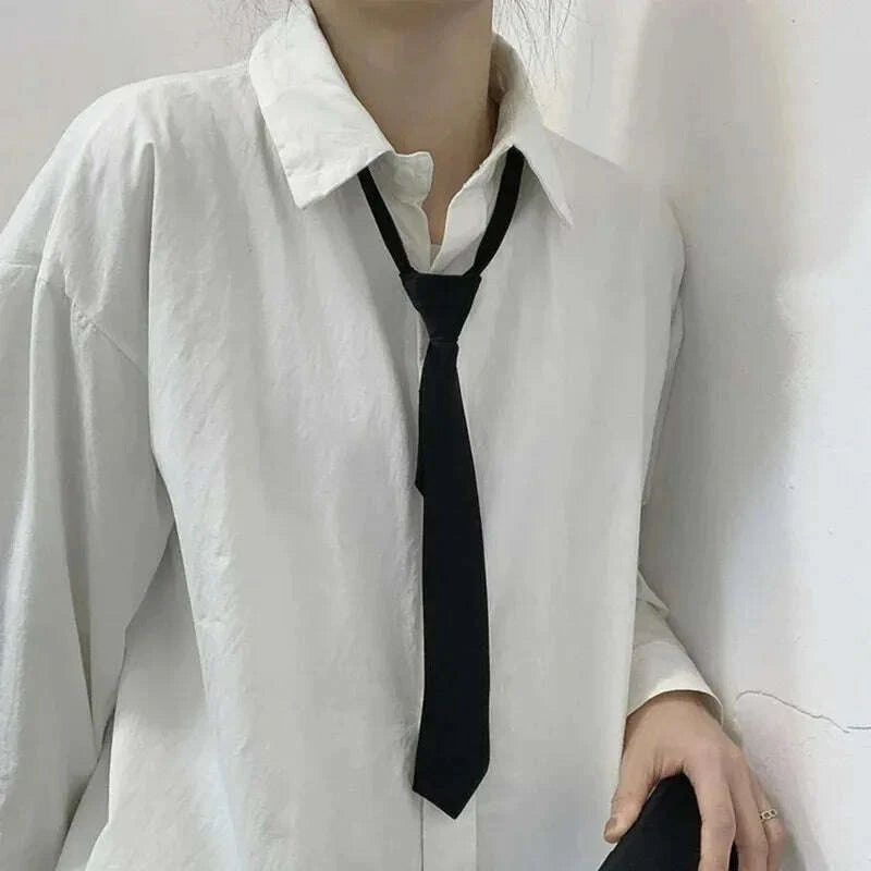 KIMLUD, Unisex Black Simple Clip on Tie Security Tie Uniform Shirt Suit Neckties Steward Matte Funeral Lazy Neck Ties Men Women Students, KIMLUD Womens Clothes