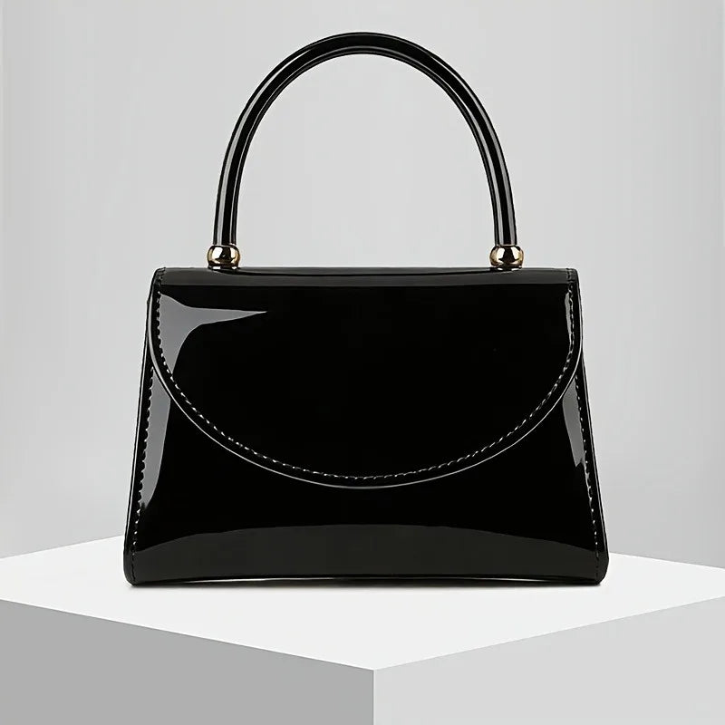 Genuine Leather Solid Shoulder Bag — Black | KIMLUD
