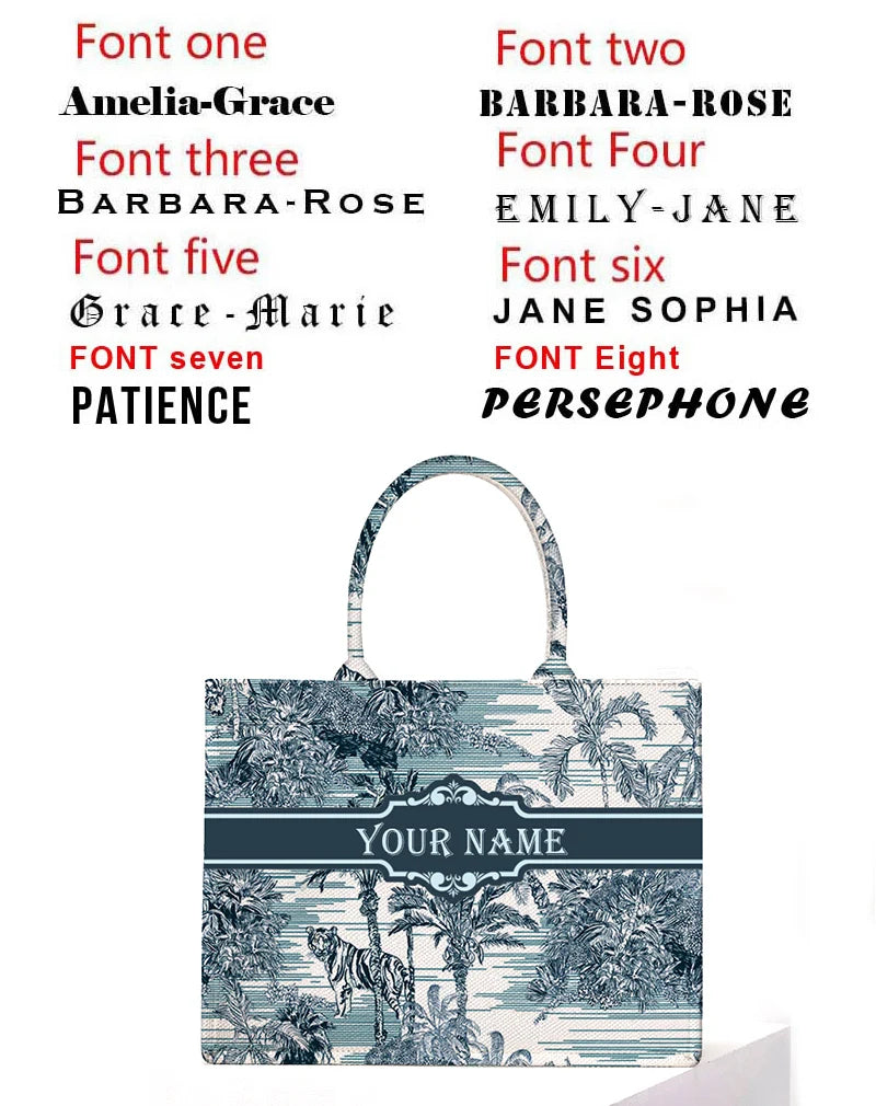 Personalized Tote Bag Canvas Printed — Natural | KIMLUD
