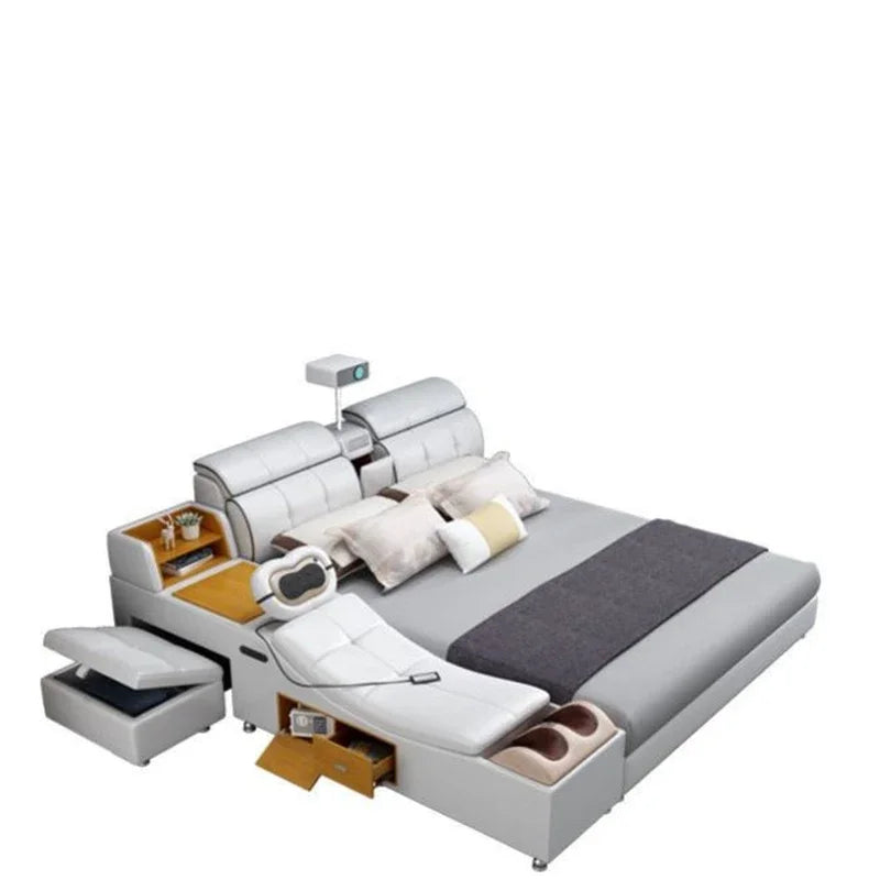 Double Smart Bed Modern Storage Queen Multifunctional Beauty Luxury Bed Sun Princess Sex Sleeping Camas De Casal Home Furniture