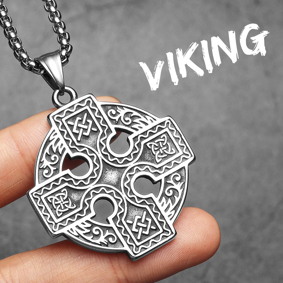 Retro Viking Celtic Knot Cross Men Necklaces With Pendant Stainless Steel Jewelry For Male Women Punk Hip Hop Accessories Gifts