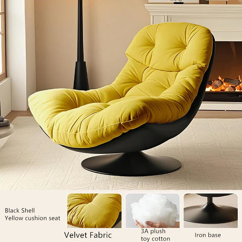 Modern Luxury Lounge Chair for Living Room Study Balcony Single Seat Swivel Leisure Chair Reading Lazy Sofa for Room Balcony