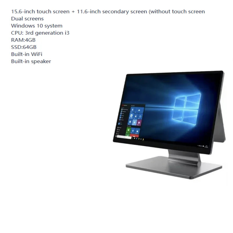NEW 1366 * 768 Resolution 15.6 Inch Touch Screen Desktop Pos Terminal Cash Register Pos System All in One Windows 10