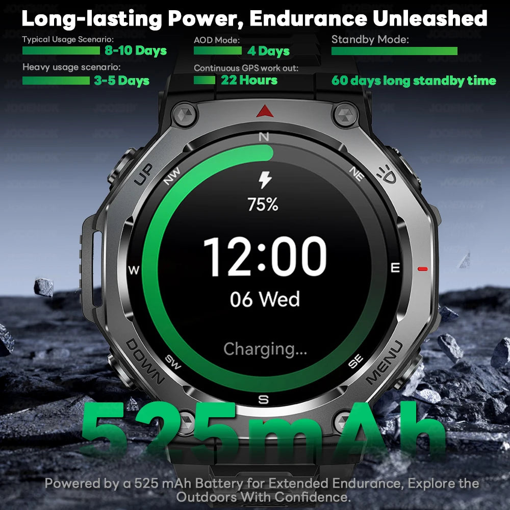 New For Huawei T-Rex 3 GPS Smart Watch 10ATM Waterproof 525mAh Battery Bluetooth Call Flashlight Military Sports Smartwatch Men