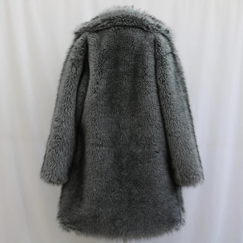 Men's fur coat Mink fur long coat Plus size winter thickened warm trench coat