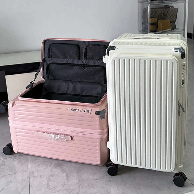 2025-new-side-opening-suitcase-pc-large-capacity-luggage-with-usb-cup-holder-34-inch-password-trolley-case-20-travel-suitcaseskimlud-womens-fashion-34612929