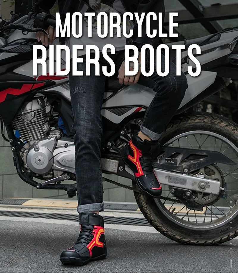 Motorcycle Boots Men Breathable Anti Slip Motorbike Cycling Ankle Length Shoes Man Motorcycle Riding Boots Motos Sports Boot