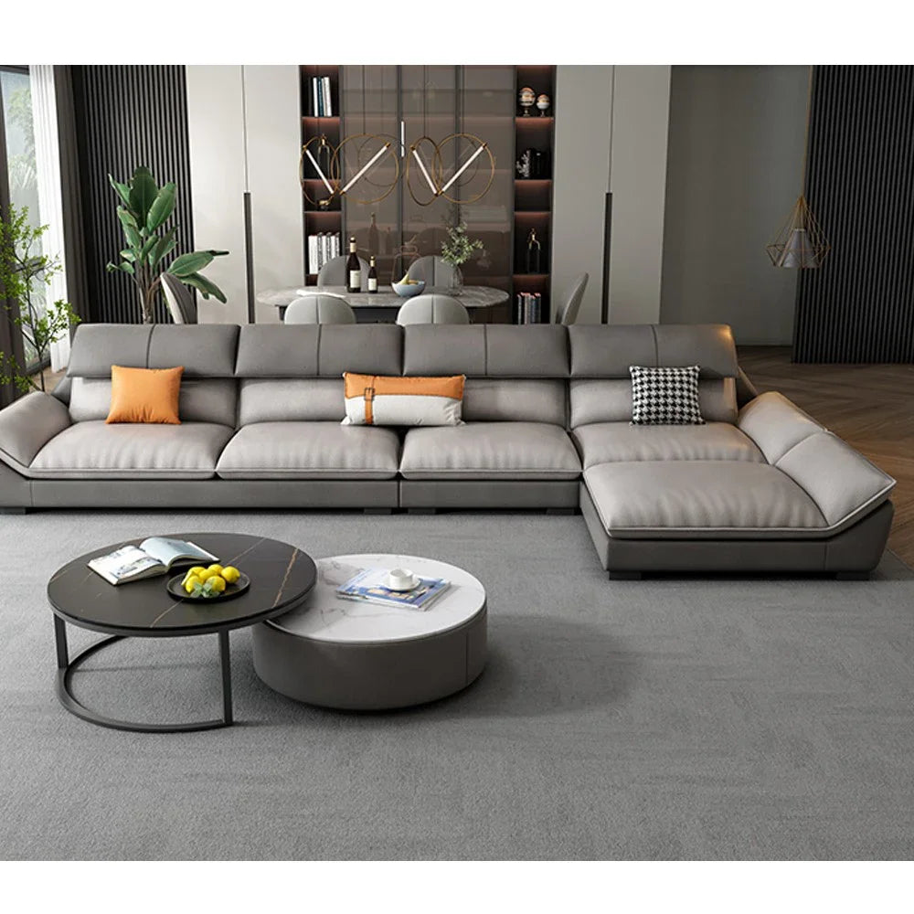z Modern Home Decoration Microfiber Fabric Furniture Modern Luxury L-Shaped Sofa Living Room Combination Sofa