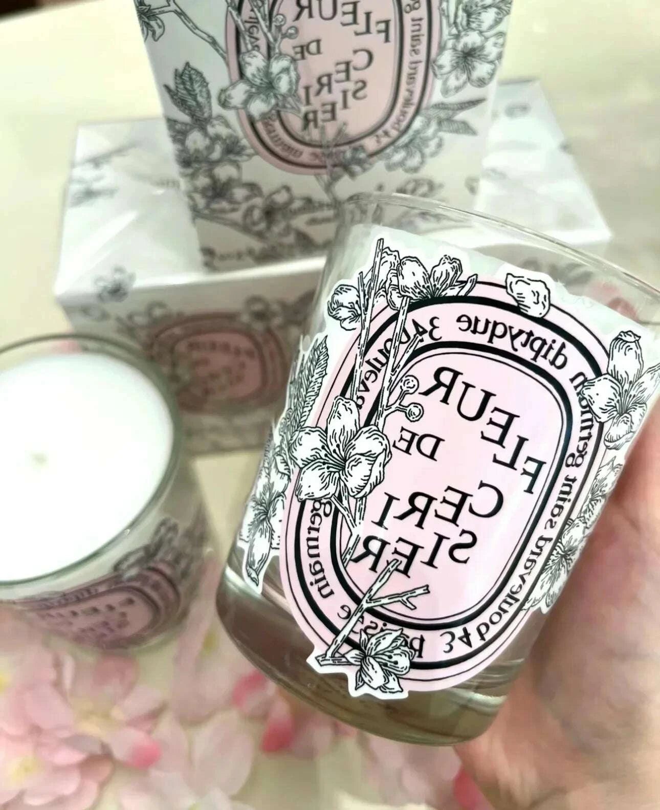 KIMLUD, Romantic Limited Diptyques Candles Sakura Scented Fragrance Candle Light Gift High Quality Aromatherapy Perfume Aroma Home Decor, KIMLUD Womens Clothes