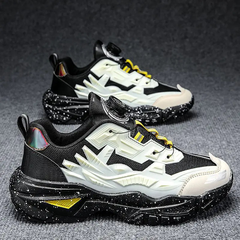 Men's Sport Shoes Thick Bottom Casual Style Fall Fashion Trendy Brand Hong Kong Style Old Dad Shoes Breathable Mesh Upper