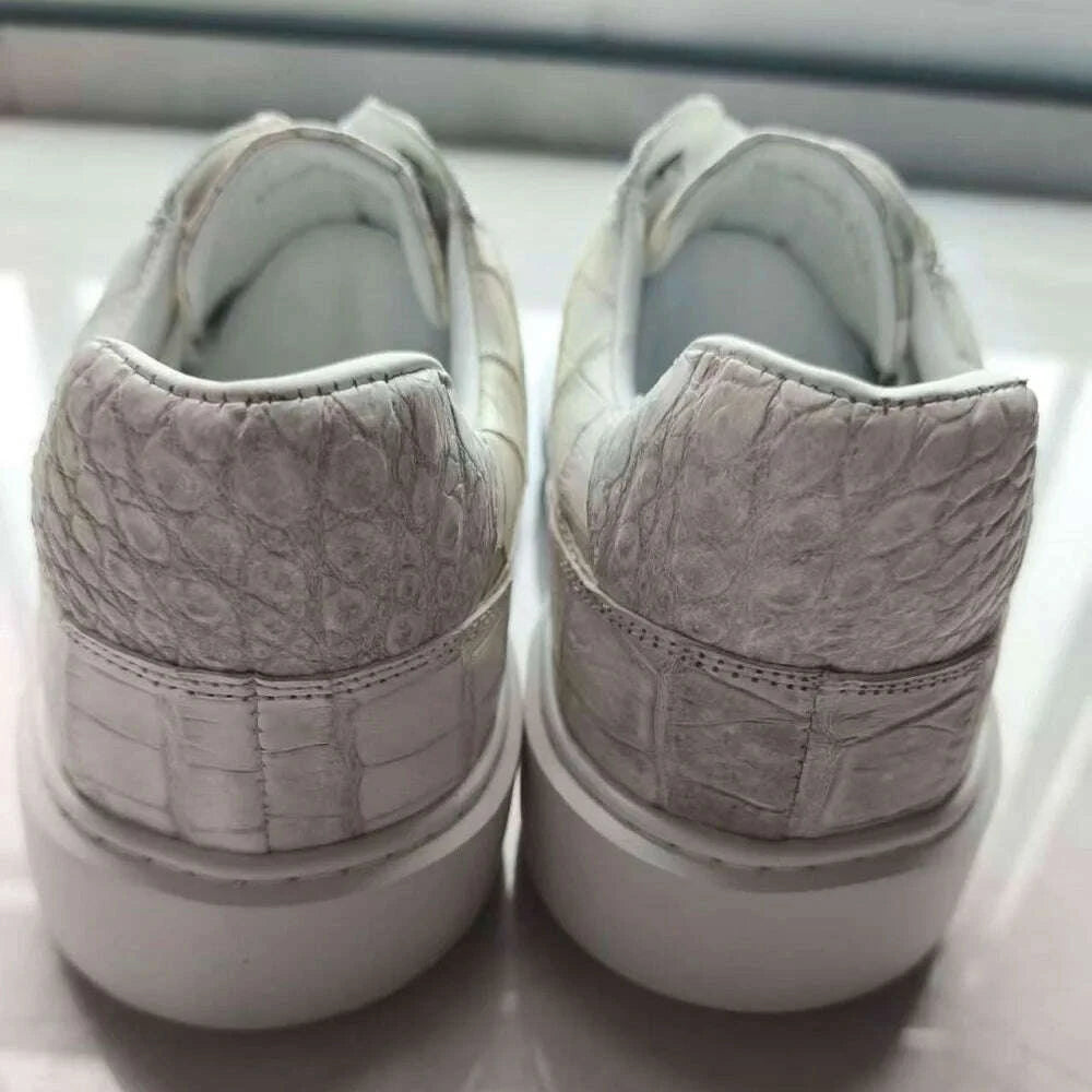 KIMLUD, 2025 new arrival Fashion Crocodile Skin causal shoes men,male Genuine leather Sneakers pdd665, KIMLUD Womens Clothes