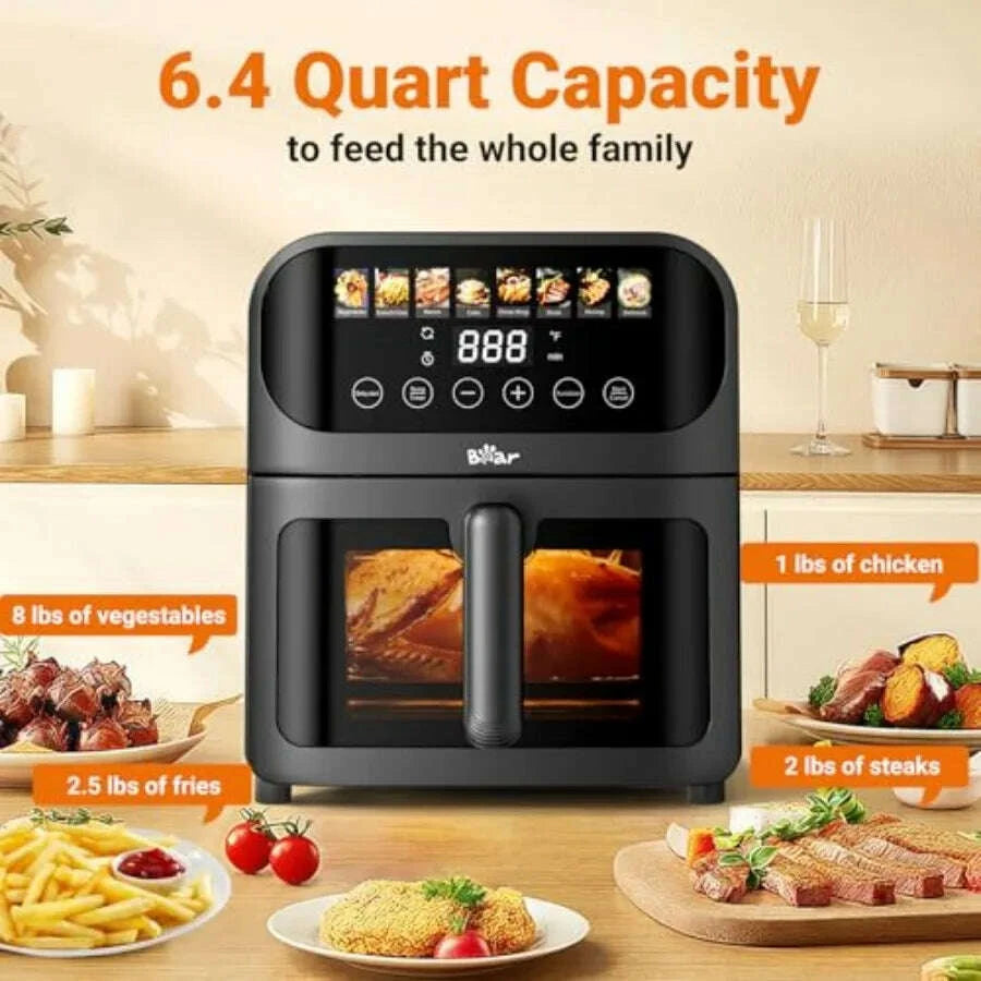 air-fryer-with-stainless-steel-construction-and-8-presets-for-rapid-family-meals-64qt-large-capacity-featuring-visible-windowkimludkimlud-35578607