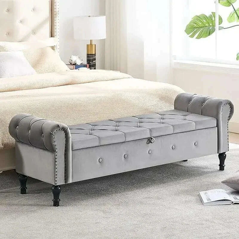 velvet-tufted-storage-bench-67-bedroom-end-of-bed-bench-king-size-with-rolled-arms-button-ottoman-benchkimlud-womens-fashion-34604693