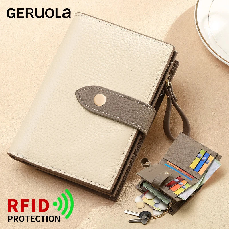 Wallet – Retro Clamshell Design – Genuine Cow Leather | KIMLUD