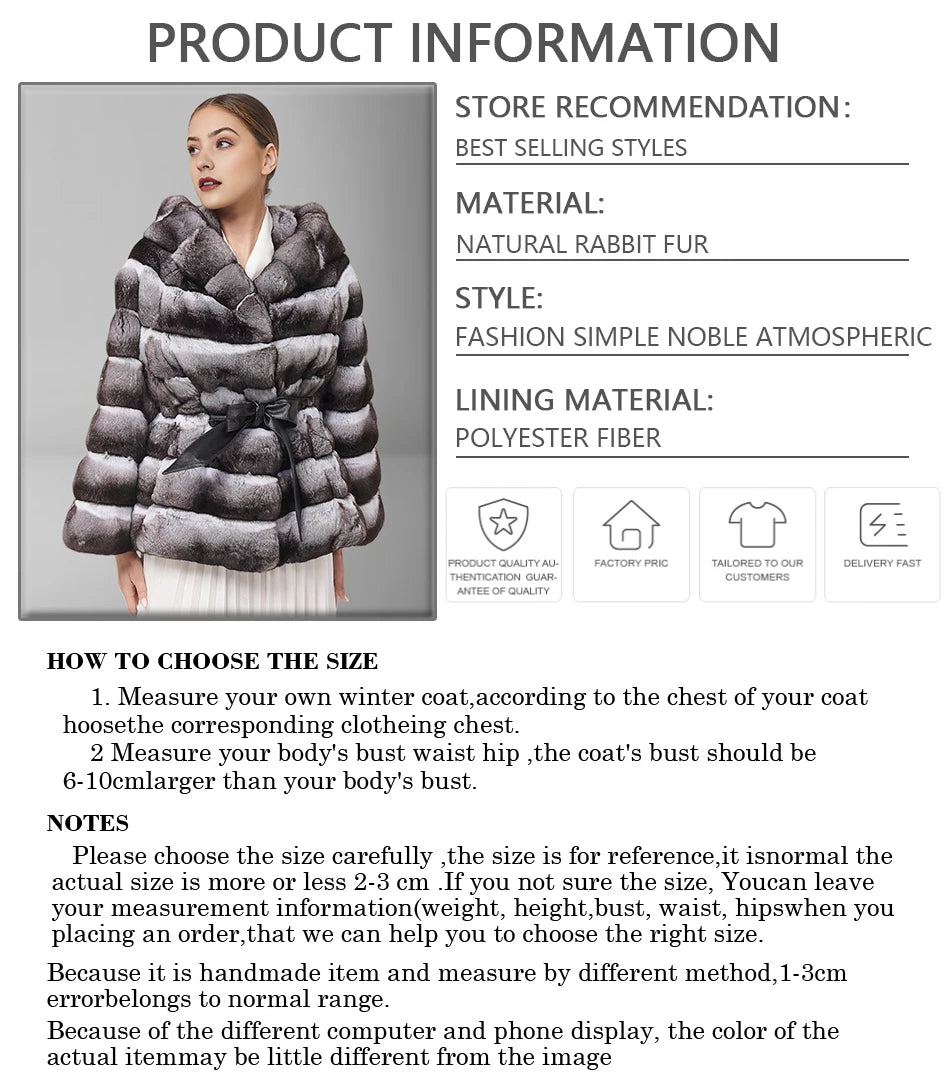 Natural Rex Rabbit Fur Jacket With Hood Women's Winter Jacket Real Rabbit Fur Coat With Belt Hot Selling Genuine Leather Jackets