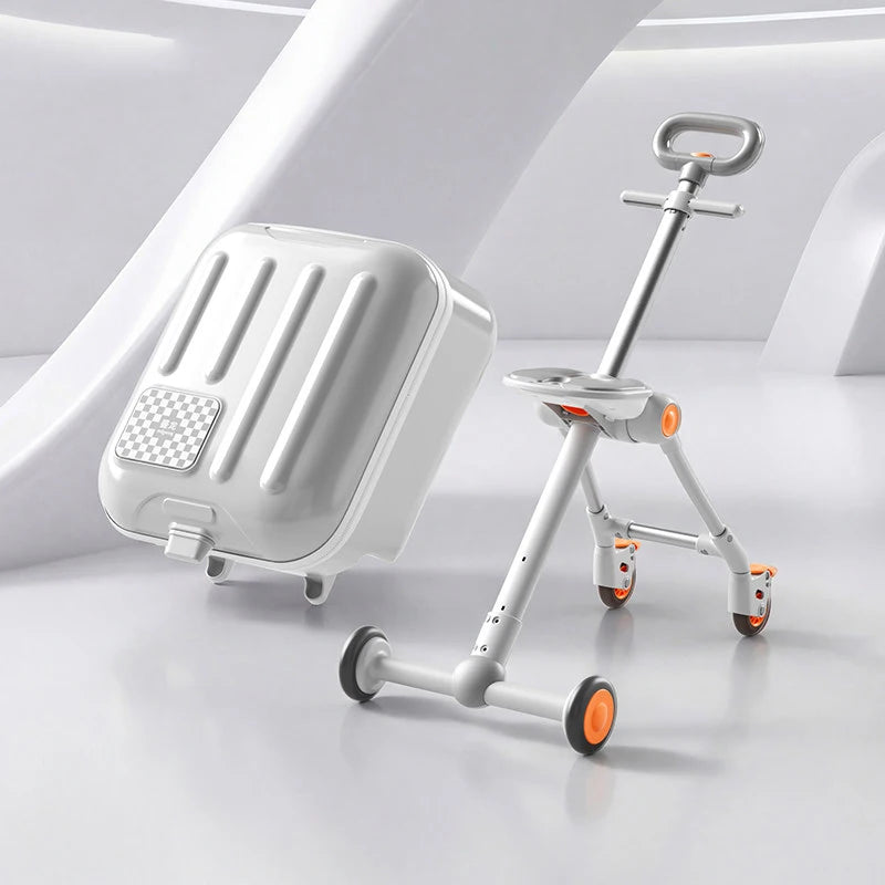 PC Luggage Ride-On Suitcase 2-In-1 With LED Lights — Multicolor | KIMLUD