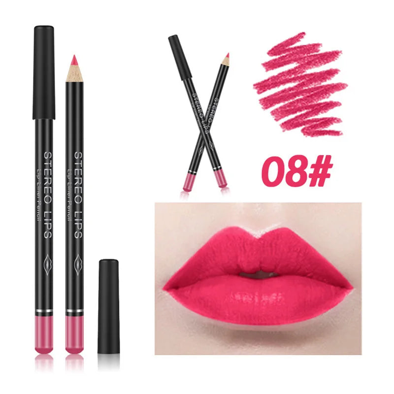 Matte Brown Lip Liner Pencil Lip Outline Contouring Lasting Waterproof Lipstick Crayon Pigments Moisturizing Lip Balm Cosmetics