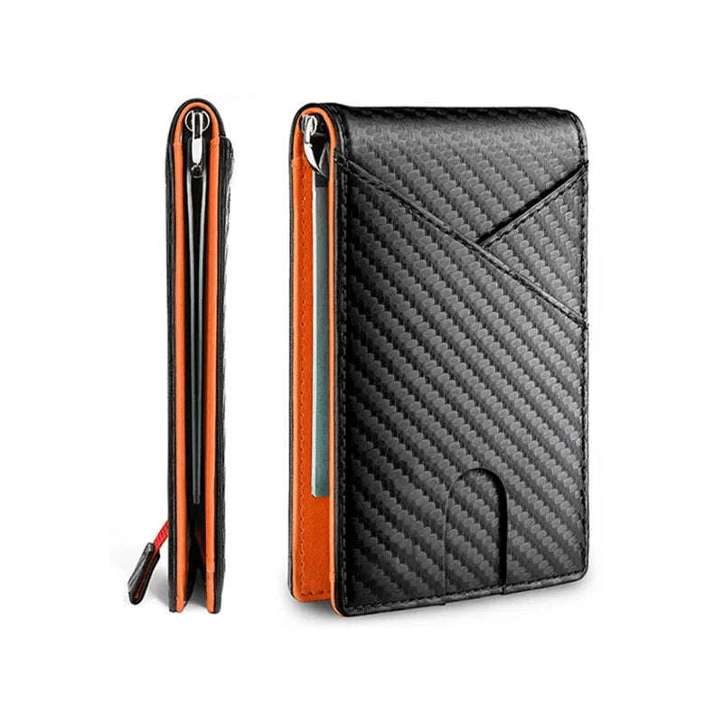 KIMLUD, DIENQI Carbon Fiber Rfid Slim Card Luxury Wallet Money Bag Men's Wallet Bifold Billfold, KIMLUD Womens Clothes