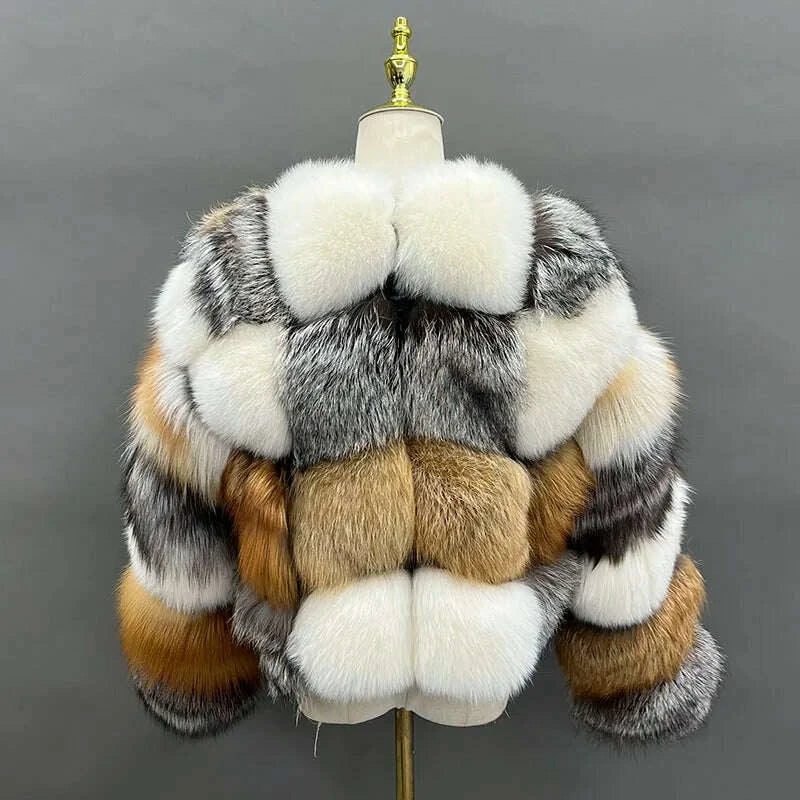 KIMLUD, Women Winter Coats Warm Fox Fur Coats Real Natural Fox Fur Coat Fur Coat Thick Jackets V-neck New Arrival, KIMLUD Womens Clothes