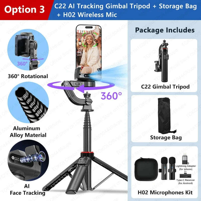 c22-ai-face-tracking-handheld-gimbal-stabiliser-360°-rotation-shoot-selfie-stick-tripod-for-mobile-phone-14-screw-for-camerakimludkimlud-35562137