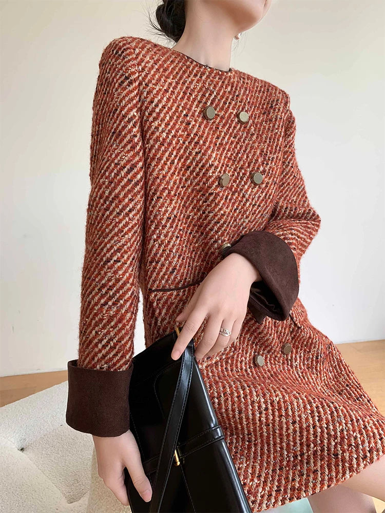 Dresses – Autumn Winter Socialite Style – Polyester – Loose Fit | KIMLUD