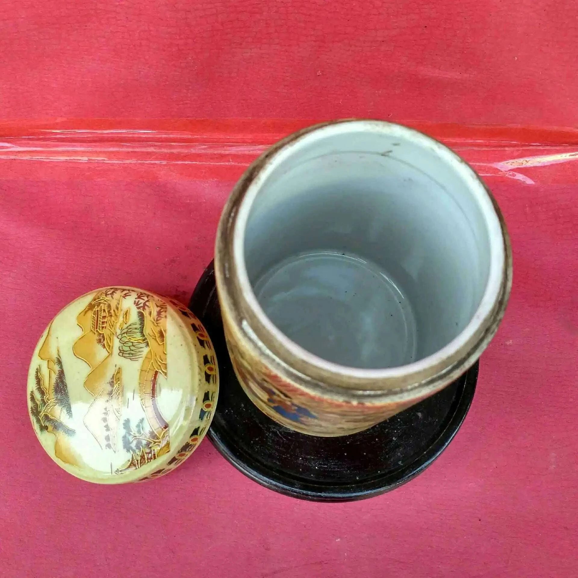 KIMLUD, Chinese Creative Antique rose porcelain Tea Jar Tea Tube Home Collection Ornament Crafts, KIMLUD Womens Clothes
