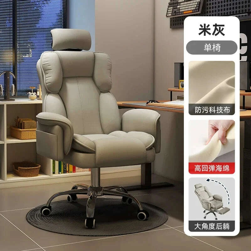 KIMLUD, Office Chair Ergonomic Big Tall Computer Desk Chair with Retractable Adjustable Headrest Leather Chair with Flip up Armrests, KIMLUD Womens Clothes