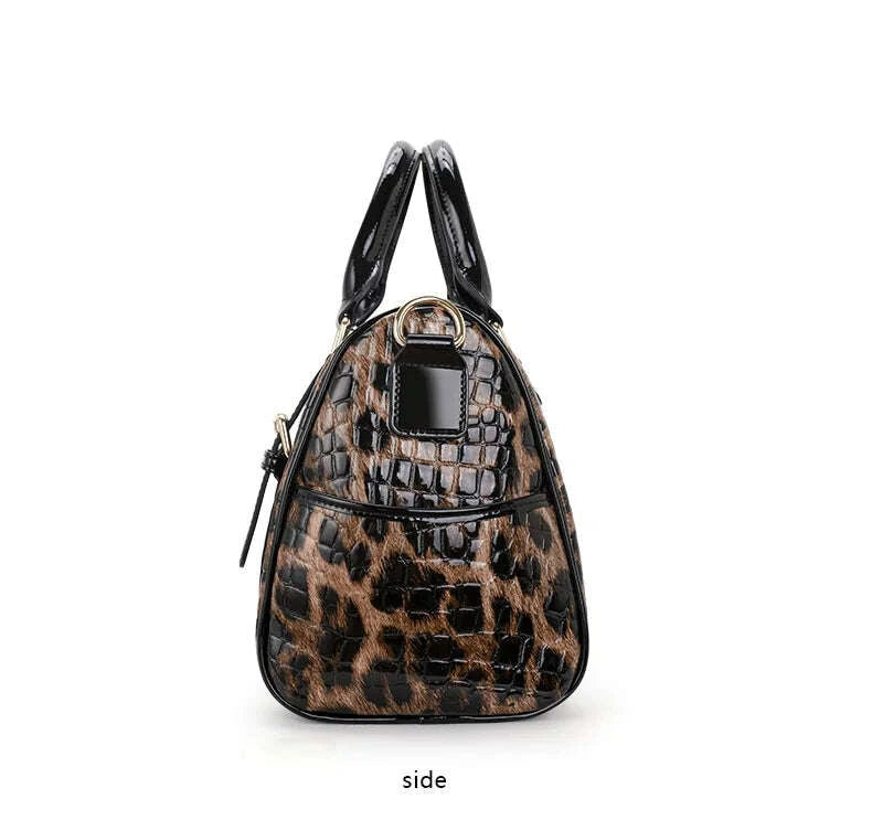 KIMLUD, Aidrani A Trendy Leopard Print WOMEN'S Handbag Made of Glossy Material Waterproof and Scratch Resistant Technology and High-qua, KIMLUD Womens Clothes