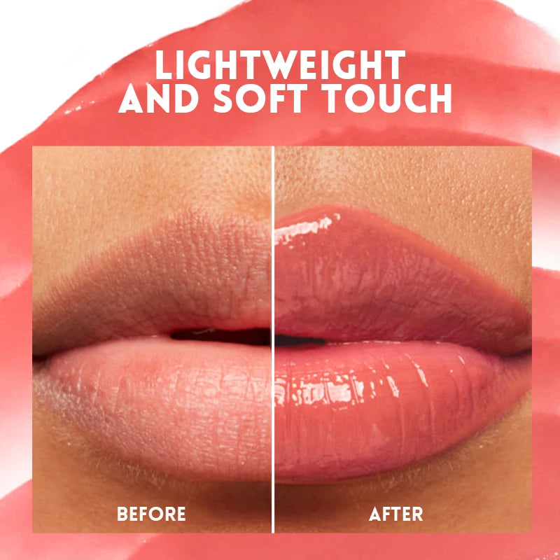 Watery Mirror Lip Gloss Dewy Glass-Sheen With Subtle Aquatic Glow — Soft Rose Pink | KIMLUD