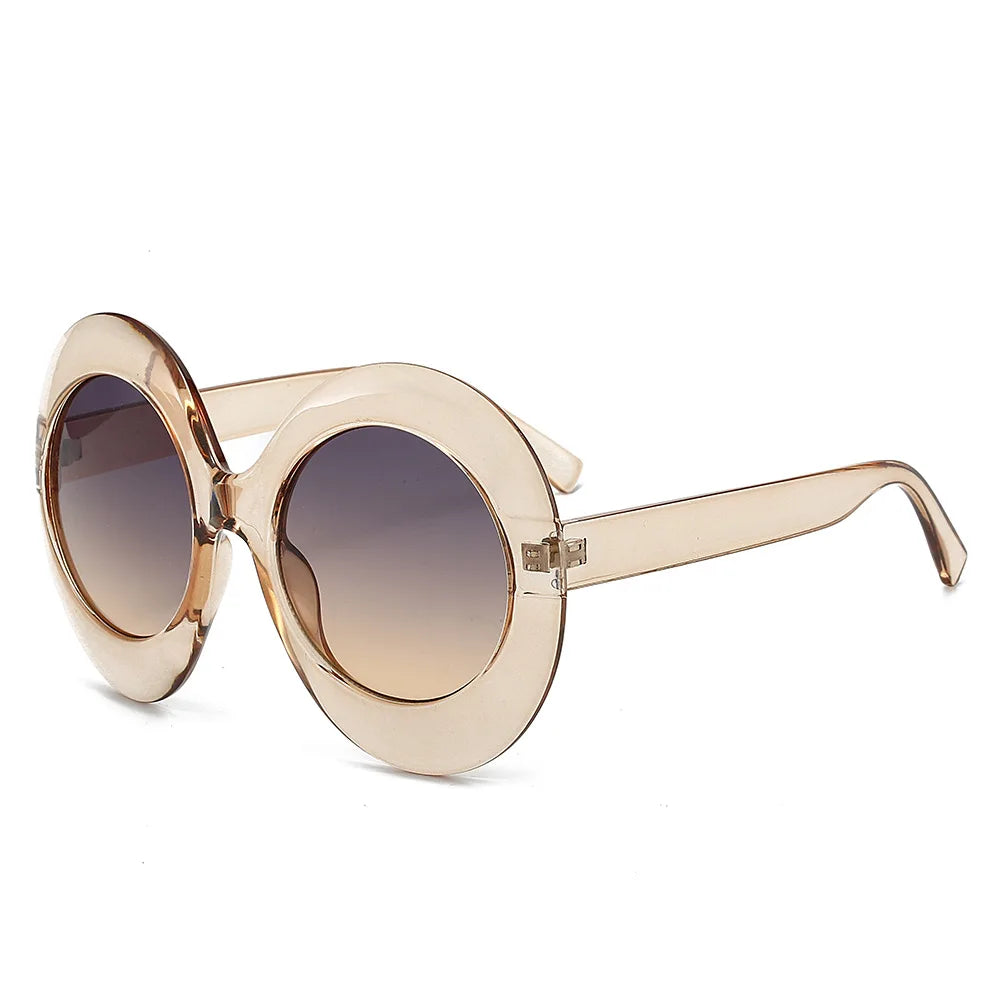 Premium Plastic Oversized Oval Sunglasses — Black | KIMLUD
