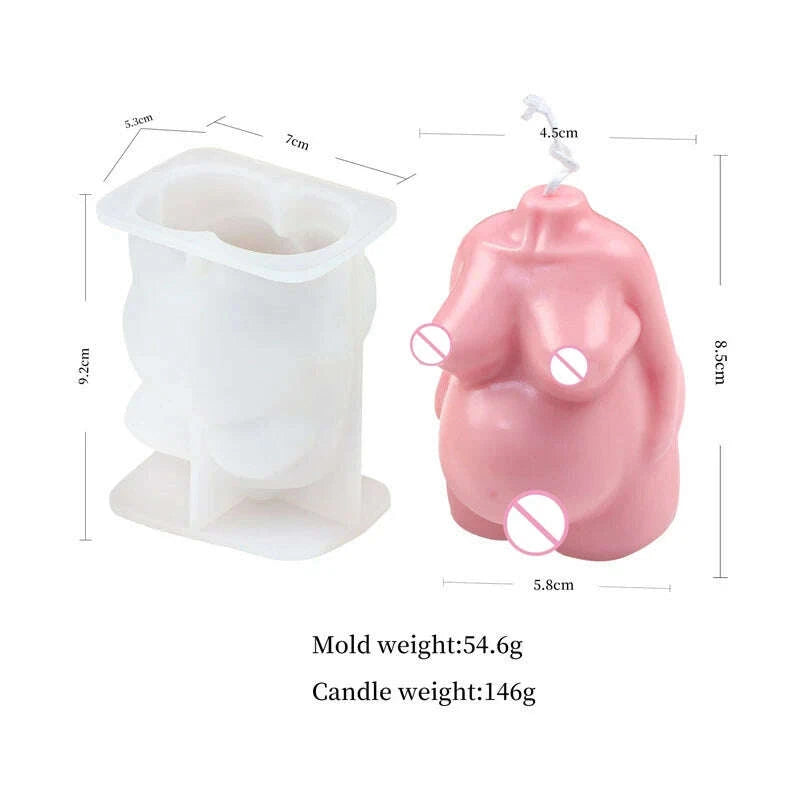 KIMLUD, 3D Body Silicone Candle Mold DIY Creative Men Women Human Plaster Epoxy Resin Aromath Soap Molds Art Craft Home Decoration, KIMLUD Womens Clothes