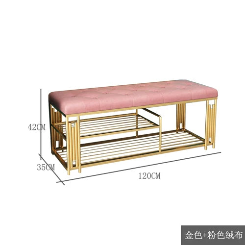 Light Luxury Shoe Storage Ottoman — Black | KIMLUD