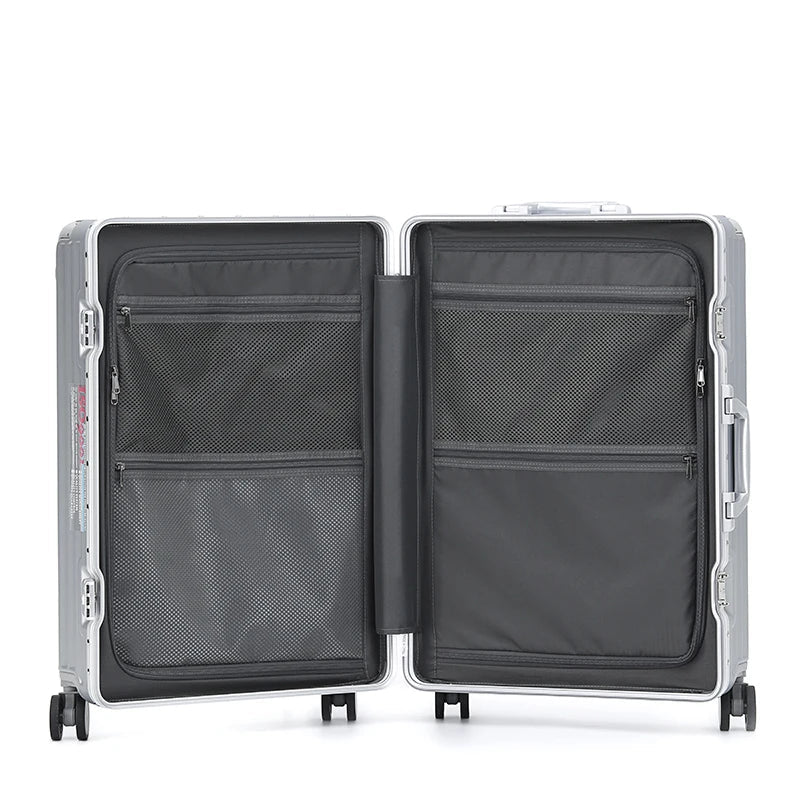 SUSHIMU Suitcase Wide Handle Travel Suitcase Men 20 24 26 Carry-On Luggage Women PC Trolley Case