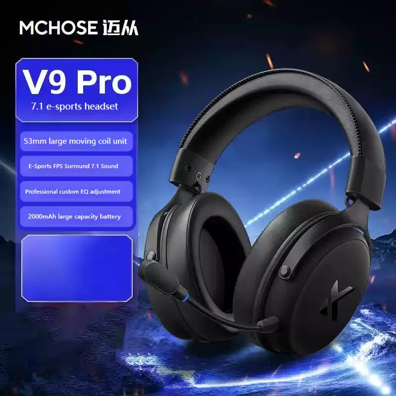 KIMLUD, Mchose V9 Pro E-Sports Gaming Headphone Bluetooth Tri-Mode Wireless 7.1 Noise Reduction Moving Coil Low Latency Mic Headphone, KIMLUD Womens Clothes