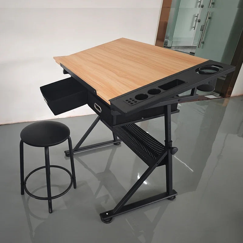A Adjustable Height Wooden Drawing Table for Artwork, Study, Office, and Dining Ideal for Small Décor and Miniature Models
